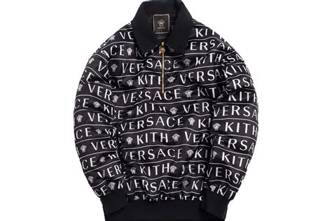 kith x versace full zip hoodie black|Versace quarter zip pullover.